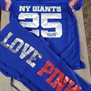 Victoria's Secret Pink Bling NY Giants Outfit